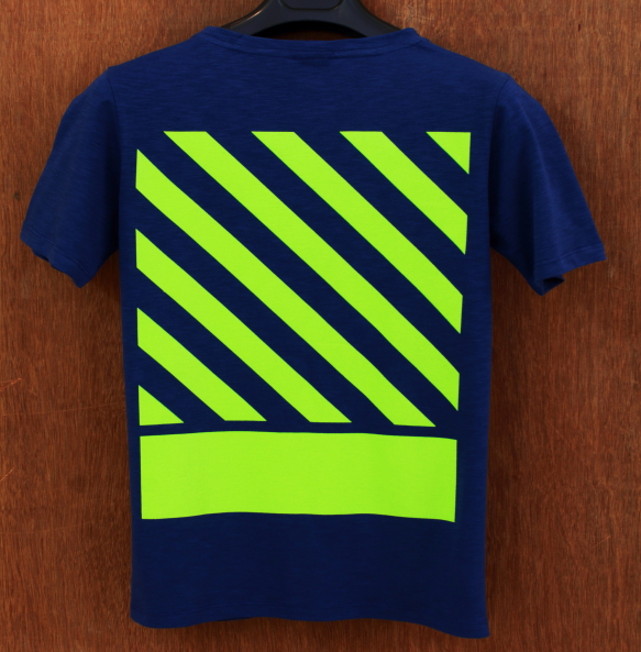 NAVY BACK STRIPE T-SHIRT